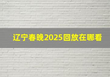 辽宁春晚2025回放在哪看