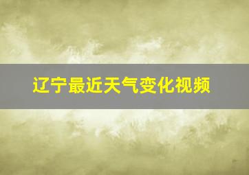 辽宁最近天气变化视频