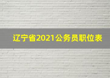 辽宁省2021公务员职位表