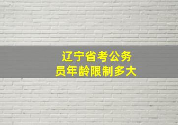 辽宁省考公务员年龄限制多大