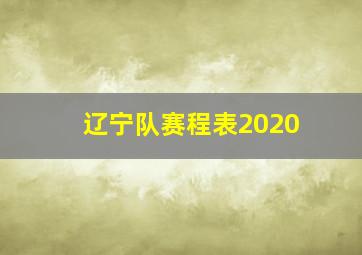 辽宁队赛程表2020