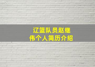 辽篮队员赵继伟个人简历介绍