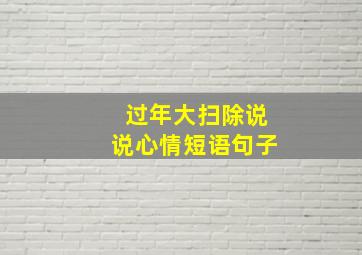 过年大扫除说说心情短语句子