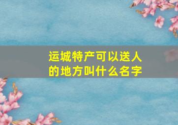 运城特产可以送人的地方叫什么名字