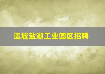 运城盐湖工业园区招聘