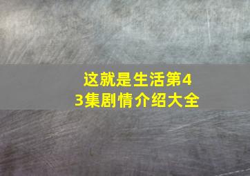 这就是生活第43集剧情介绍大全