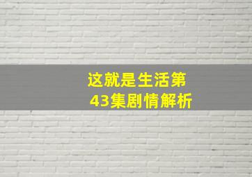 这就是生活第43集剧情解析