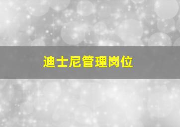 迪士尼管理岗位