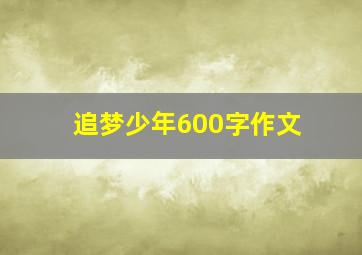 追梦少年600字作文