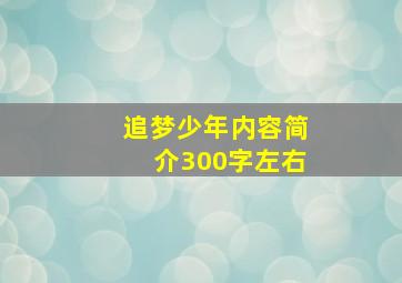 追梦少年内容简介300字左右