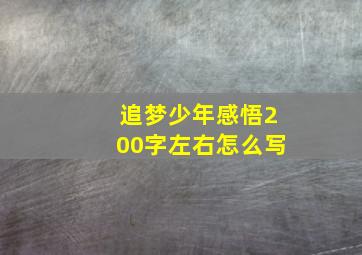 追梦少年感悟200字左右怎么写