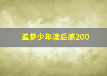 追梦少年读后感200