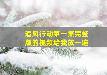 追风行动第一集完整版的视频给我放一遍