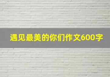 遇见最美的你们作文600字