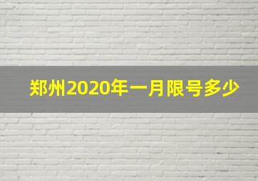 郑州2020年一月限号多少