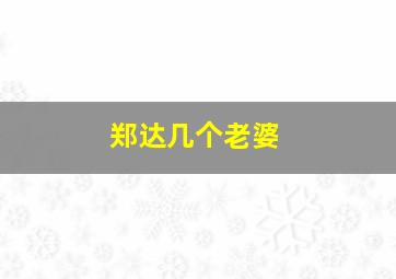 郑达几个老婆