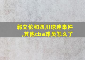 郭艾伦和四川球迷事件,其他cba球员怎么了