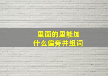 里面的里能加什么偏旁并组词