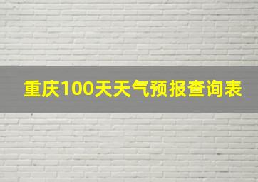 重庆100天天气预报查询表