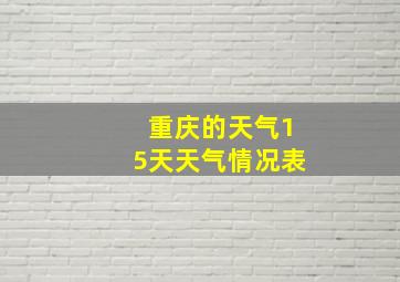 重庆的天气15天天气情况表