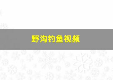 野沟钓鱼视频