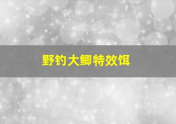 野钓大鲫特效饵