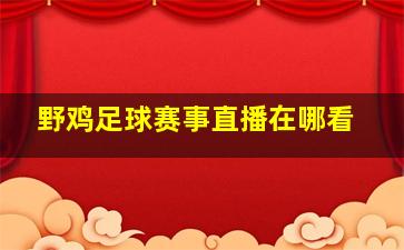 野鸡足球赛事直播在哪看