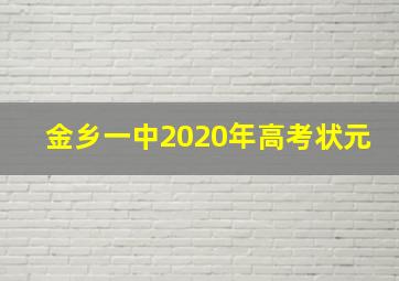 金乡一中2020年高考状元