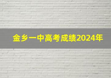 金乡一中高考成绩2024年