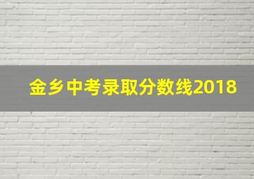 金乡中考录取分数线2018