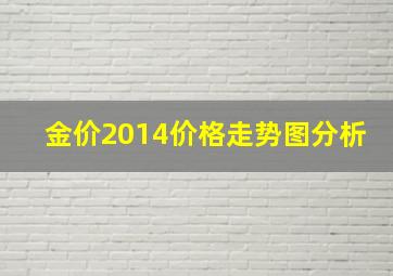 金价2014价格走势图分析