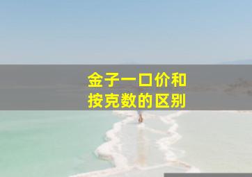 金子一口价和按克数的区别