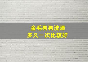 金毛狗狗洗澡多久一次比较好