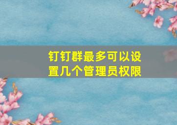 钉钉群最多可以设置几个管理员权限