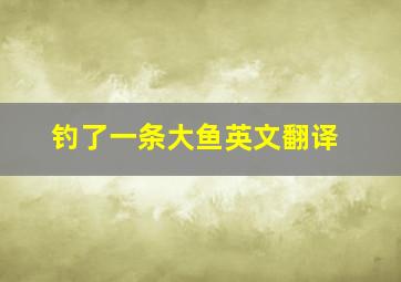 钓了一条大鱼英文翻译