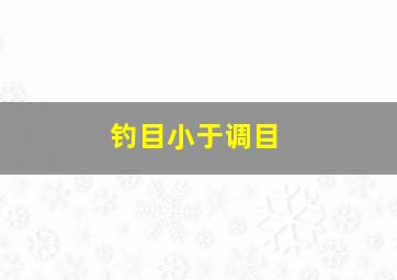 钓目小于调目