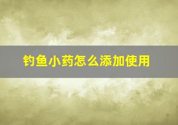 钓鱼小药怎么添加使用