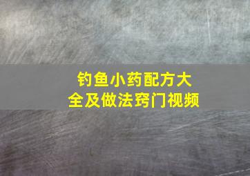 钓鱼小药配方大全及做法窍门视频