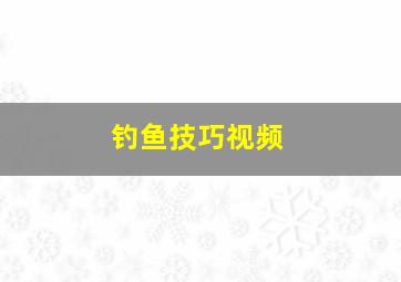 钓鱼技巧视频