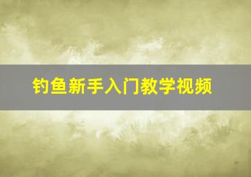 钓鱼新手入门教学视频