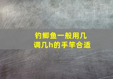 钓鲫鱼一般用几调几h的手竿合适