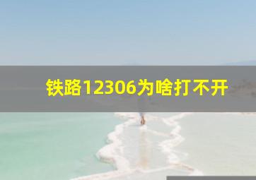 铁路12306为啥打不开