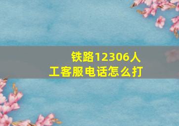 铁路12306人工客服电话怎么打