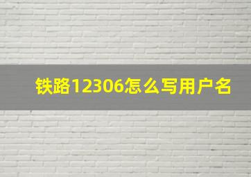 铁路12306怎么写用户名