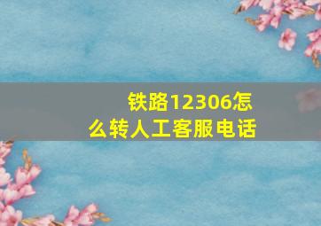 铁路12306怎么转人工客服电话