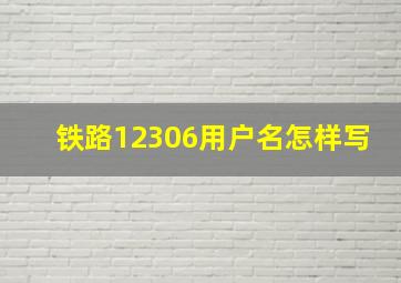 铁路12306用户名怎样写