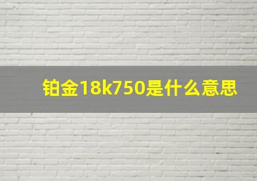 铂金18k750是什么意思