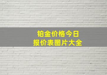 铂金价格今日报价表图片大全