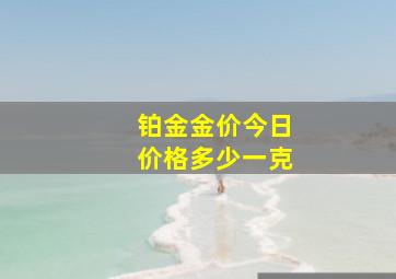 铂金金价今日价格多少一克