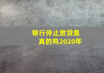 银行停止放贷是真的吗2020年